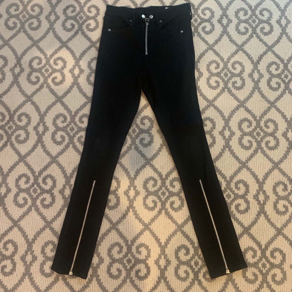 Rag and Bone Isabel zip hem skinny in black